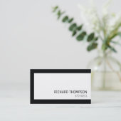 architect professioneel, zwarte rand, minimaal visitekaartje (Staand voorkant)