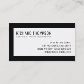 architect professioneel, zwarte rand, minimaal visitekaartje (Achterkant)