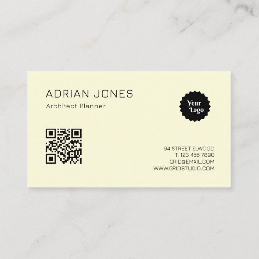Architect Professionele Branding QR Code Zwart Visitekaartje (Achterkant)