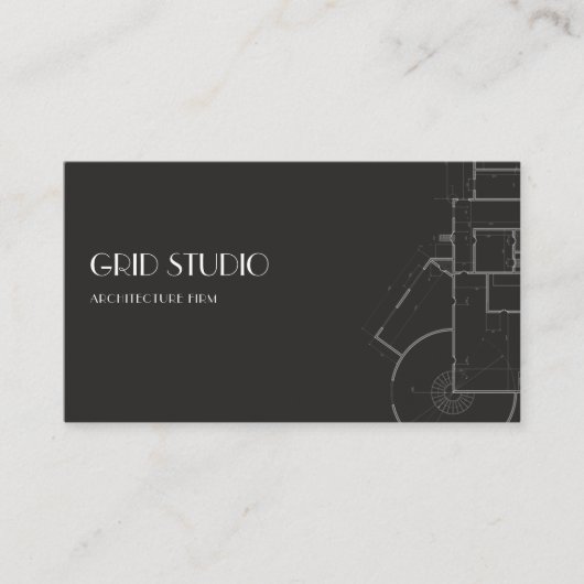 Architect Professionele Branding QR Code Zwart Visitekaartje (Voorkant)