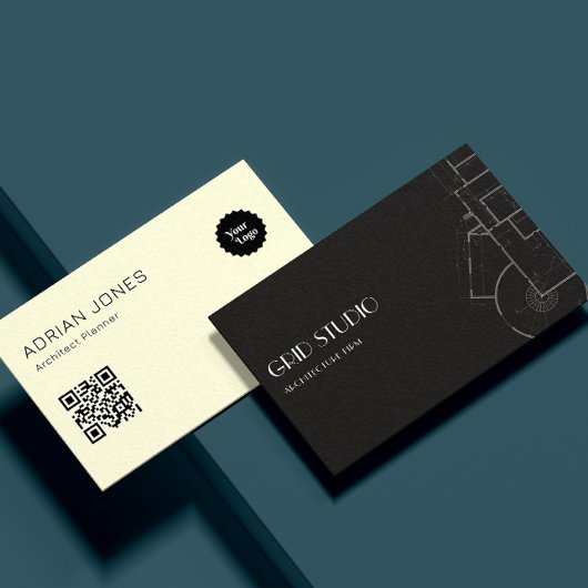 Architect Professionele Branding QR Code Zwart Visitekaartje