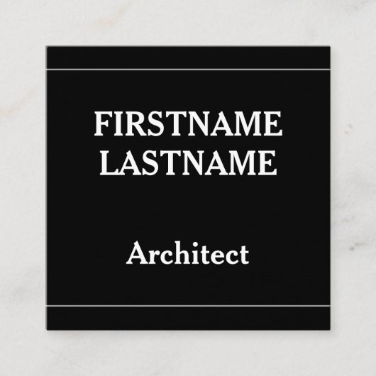 Architect-profielkaart Vierkante Visitekaartje (Voorkant)