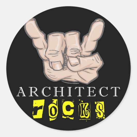 architect rocks ronde sticker (Voorkant)