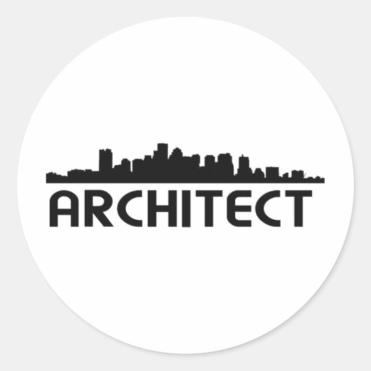 Architect Skyline design! Ronde Sticker (Voorkant)