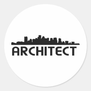 Architect Skyline design! Ronde Sticker