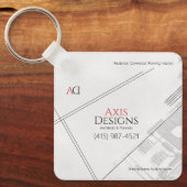 Architect Sleutelhouder | Blauwdruk Ontwerp Sleutelhanger (Voorkant)