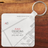 Architect Sleutelhouder | Blauwdruk Ontwerp Sleutelhanger (Achterkant)