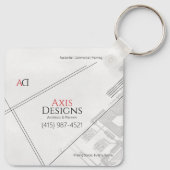 Architect Sleutelhouder | Blauwdruk Ontwerp Sleutelhanger (Achterkant)