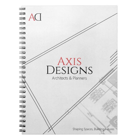 Architect Spiral Notebook | Blauwdrukontwerp Notitieboek (Voorkant)