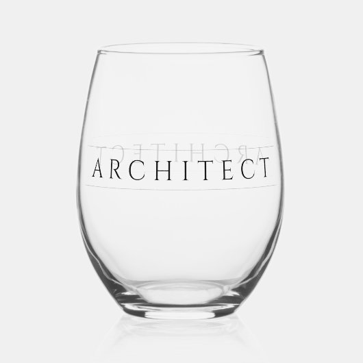 ARCHITECT Stemless wijnglas / Zwart Zonder Voet (Voorkant)
