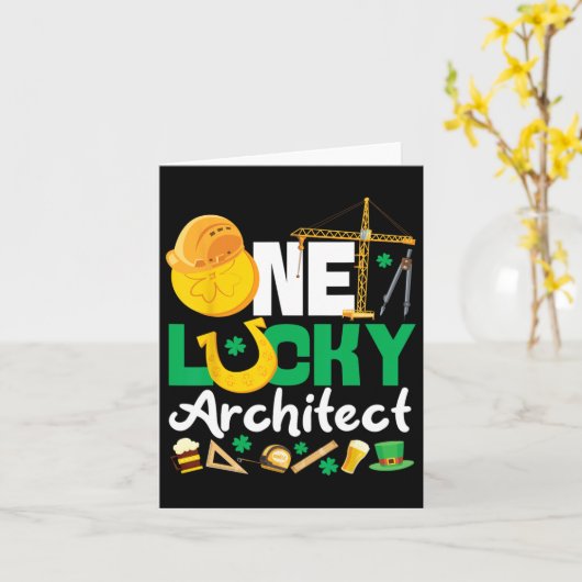 Architect Student Architecture St Patricks Day One Kaart (Gele Bloem)