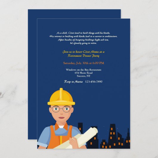 Architect ter plaatse  kaart (Voorkant / Achterkant)