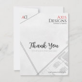 Architect Thank You Card met Blauwdruk Ontwerp Bedankkaart (Voorkant)