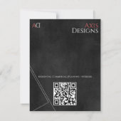 Architect Thank You Card met Blauwdruk Ontwerp Bedankkaart (Achterkant)