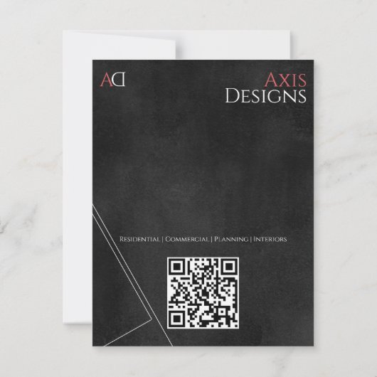 Architect Thank You Card met Blauwdruk Ontwerp Bedankkaart (Achterkant)