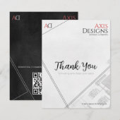 Architect Thank You Card met Blauwdruk Ontwerp Bedankkaart (Voorkant / Achterkant)