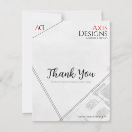 Architect Thank You Card met Blauwdruk Ontwerp Bedankkaart
