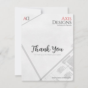 Architect Thank You Card met Blauwdruk Ontwerp Bedankkaart