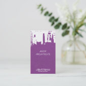 Architect Upside Downtown Skyline Metallic Grape Visitekaartje (Staand voorkant)