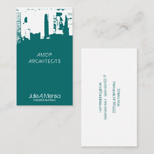 Architect Upside Downtown Skyline Visitekaartje (Voorkant / Achterkant)