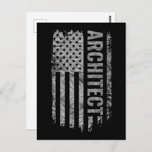 Architect USA Flag Distressed design Briefkaart (Voorkant / Achterkant)