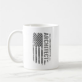 Architect USA Flag Distressed design Koffiemok