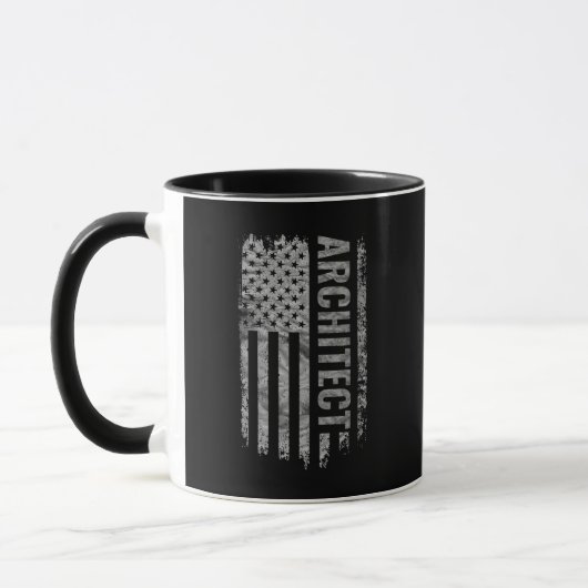 Architect USA Flag Distressed design Mok (Links)