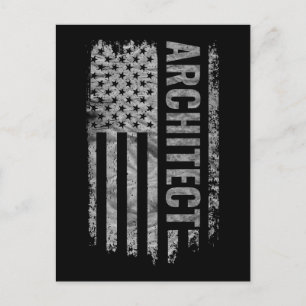 Architect USA Vlag Vervaaagde vormgeving Briefkaart