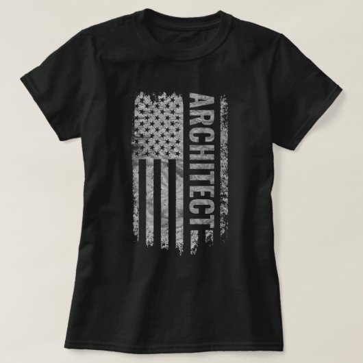 Architect USA Vlag Vervuild ontwerp T-shirt (Design voorkant)