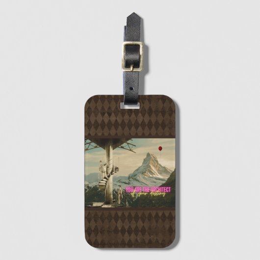 Architect van je kleine Surreal Collage Bagagelabel (Voorkant (verticaal))