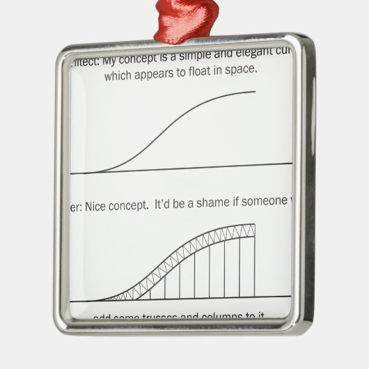 Architect versus Engineer Metalen Ornament (Links)