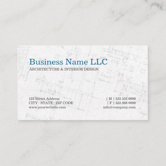 Architect - visitekaartje voor Floor Plan (Achterkant)