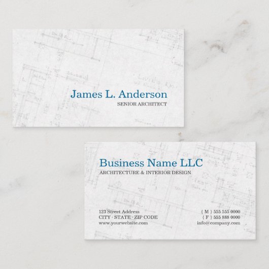 Architect - visitekaartje voor Floor Plan (Voorkant / Achterkant)