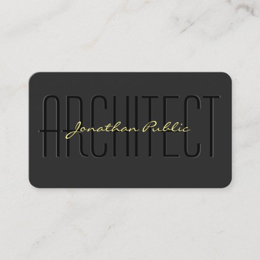 Architect Visitekaartjes Script Black & Gold Luxe (Voorkant)
