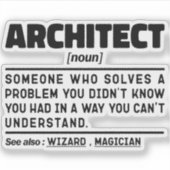 Architect zelfstandig naamwoord definitie bouw gra sticker (Voorkant)