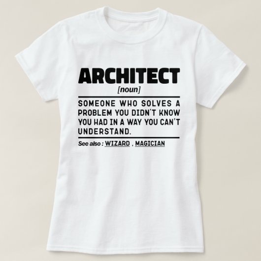 Architect Zelfstandig naamwoord Definitie Construc T-shirt (Design voorkant)