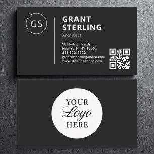 Architect Zwart Wit Logo QR Code Modern Visitekaartje