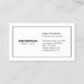 Architect Zwart Wit Professioneel Visitekaartje (Achterkant)