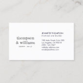 Architect Zwart Wit Professioneel Visitekaartje (Achterkant)