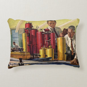 Architecten die in een kantoor werken, Vintage bed Accent Kussen