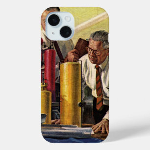 Architecten die in een kantoor werken, Vintage bed iPhone 15 Case
