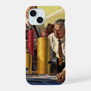Architecten die in een kantoor werken, Vintage bed iPhone 15 Hoesje