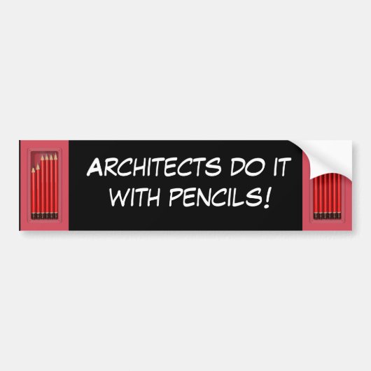 Architecten doen het met potloden bumpersticker (Voorkant)