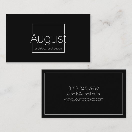 Architecten en Visitekaartje van het Ontwerp (Voorkant / Achterkant)