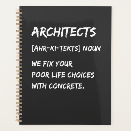 Architecten Humor – We Corrigeren Uw Levenskeuzes Planner (Voorkant)