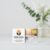 Architecten | Ingenieurs werken aan blauwdrukken Visitekaartje (Staand voorkant)