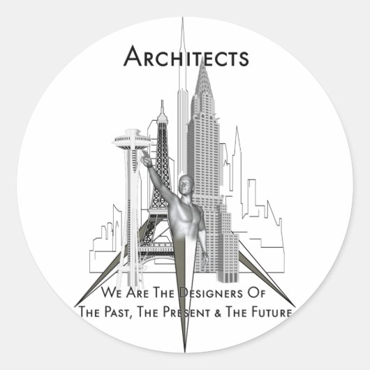 Architecten Ronde Sticker (Voorkant)