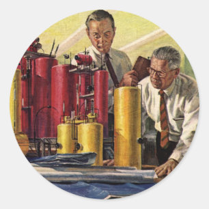 Architecten Werken in een Kantoor,  bedrijf Ronde Sticker