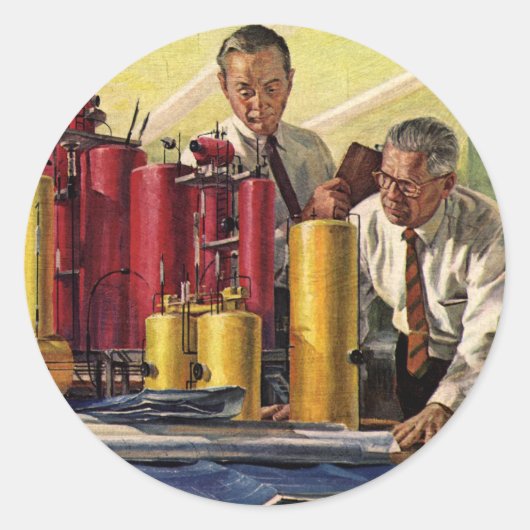 Architecten Werken in een Kantoor,  bedrijf Ronde Sticker (Voorkant)