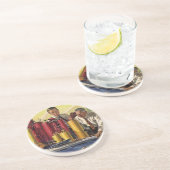 Architecten Werken in een Kantoor,  bedrijf Zandsteen Onderzetter (Zijkant)